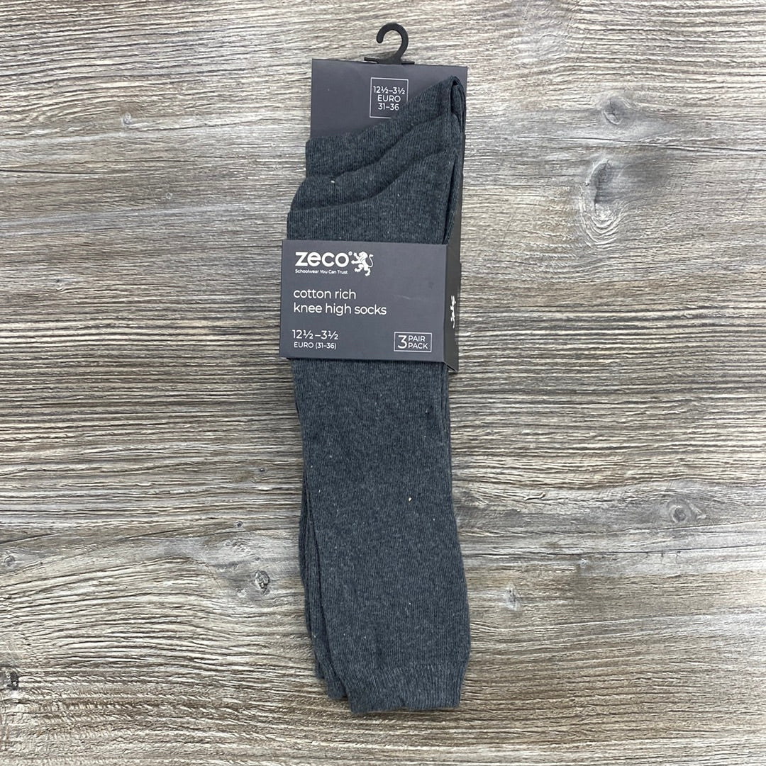 Grey Cotton Rich Knee High Socks