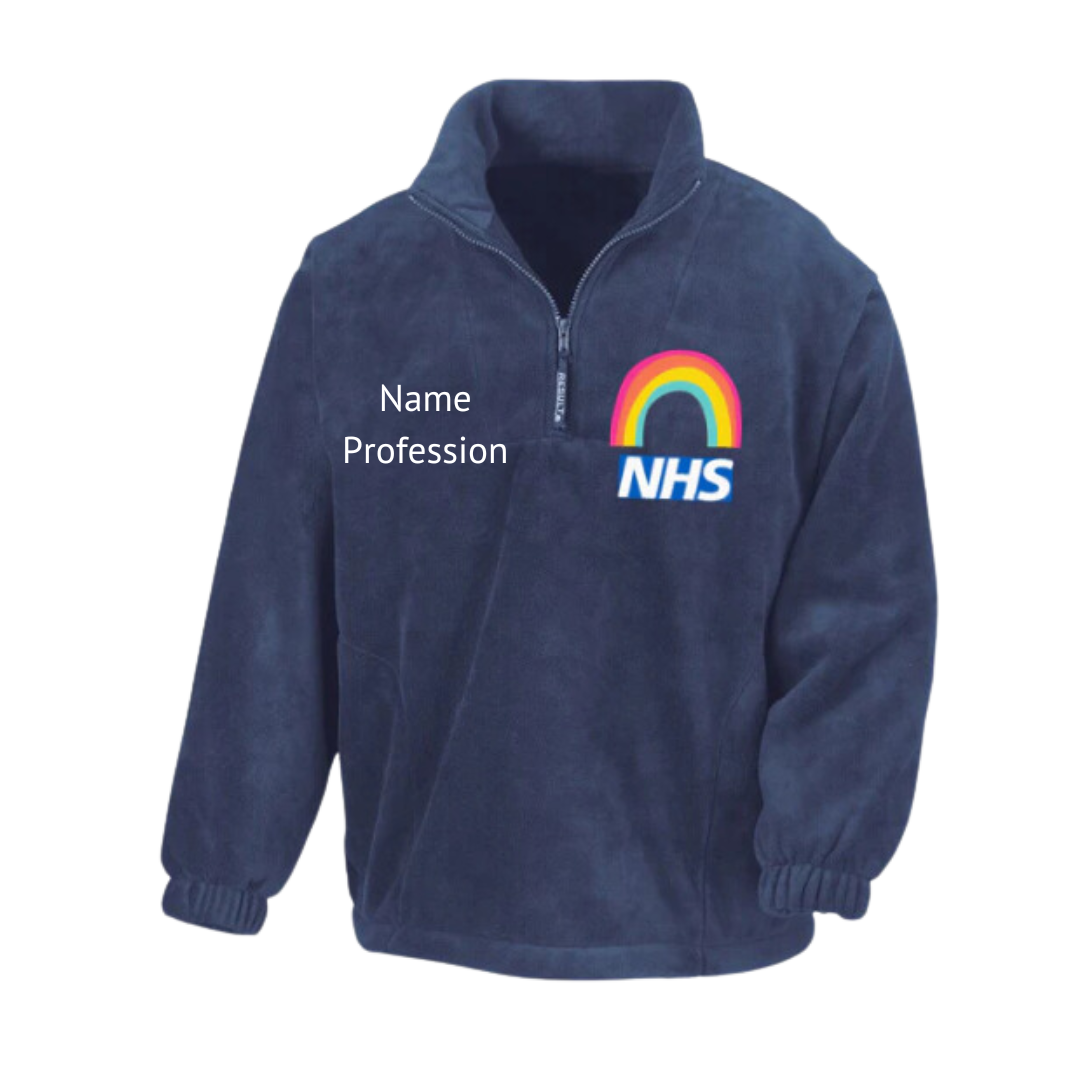 NHS Rainbow Navy 1/4 Zip Fleece Jacket