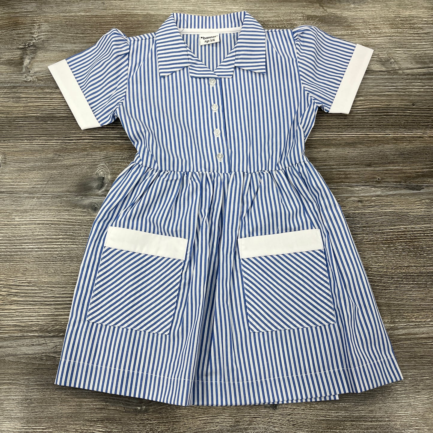 Royal & White Striped Summer Dress