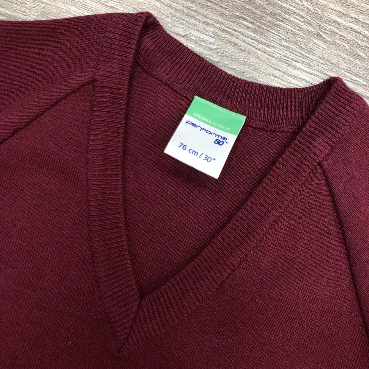 Maroon V-neck School Jumper
