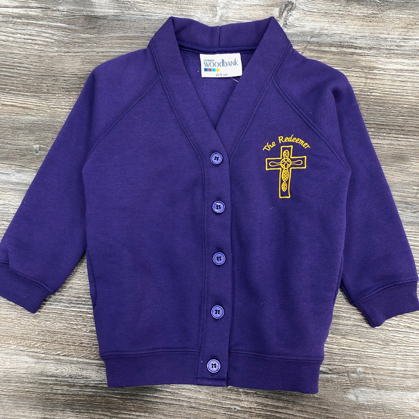 The Redeemer Primary School purple cardigan.