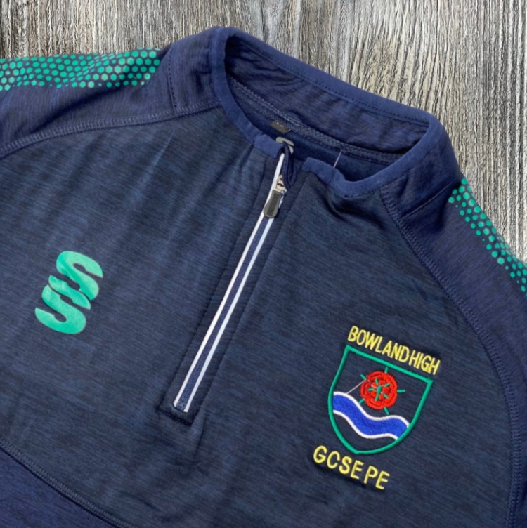 Bowland High School GCSE PE 1/4 Zip PE Tracksuit Top