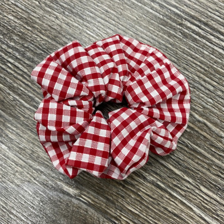 Red Check Scrunchie