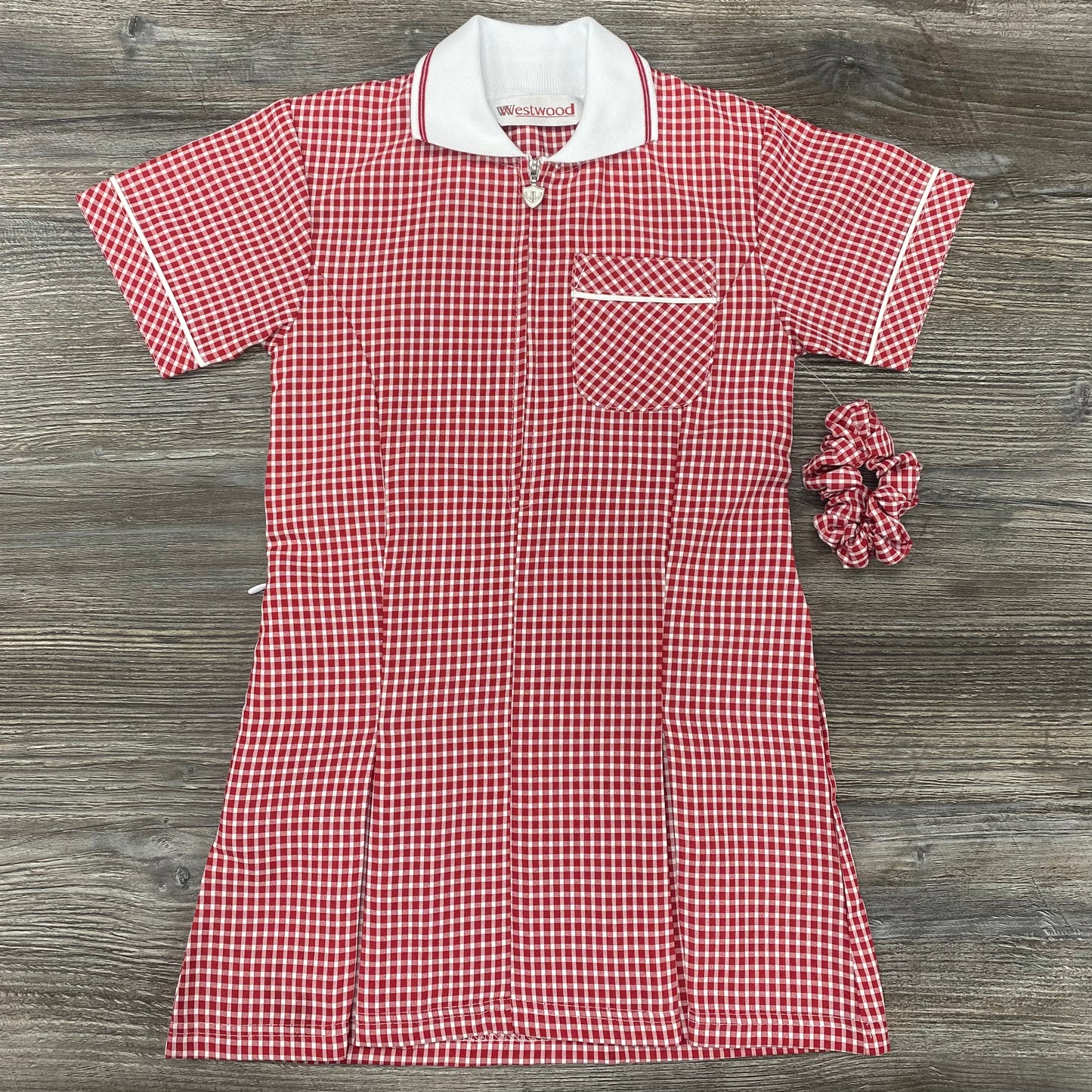 Red A-Line Gingham Summer Dress