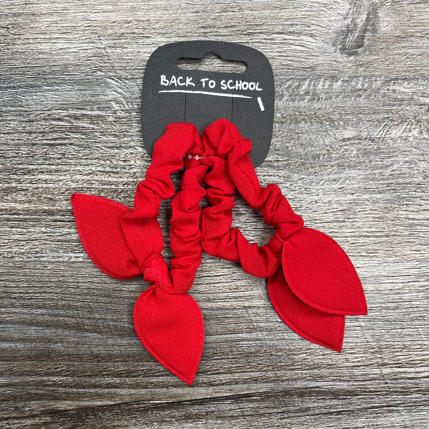 Red Bunny Earred Hair School Scrunchie
