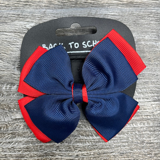 Dual School Colour Hair Bow Bobble