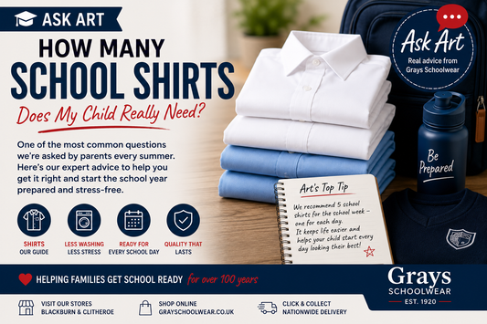 Ask Art: How Many School Shirts Does My Child Really Need? | Grays Schoolwear