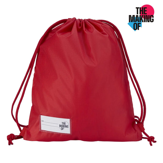 Red PE Pump Bag – Drawstring School Sports Bag