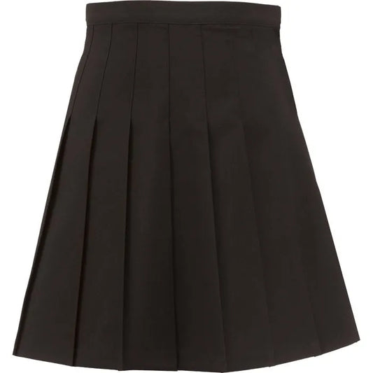 Black Stitch Down Pleated School Skirt