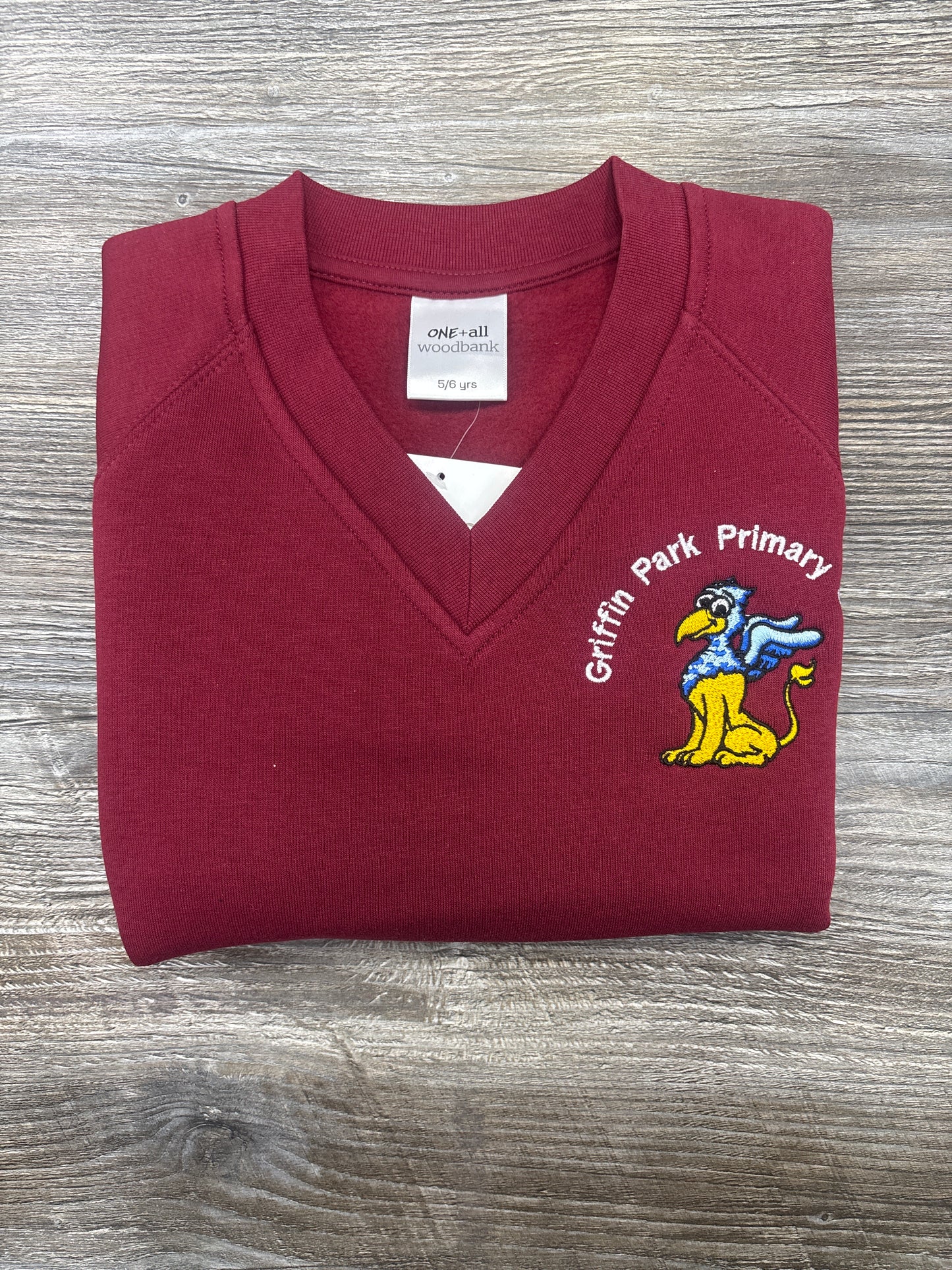 Griffin Park Primary School V-Neck Sweatshirt – Official School Uniform Jumper