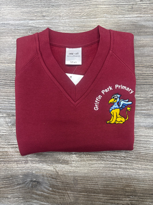Griffin Park Primary School V-Neck Sweatshirt – Official School Uniform Jumper