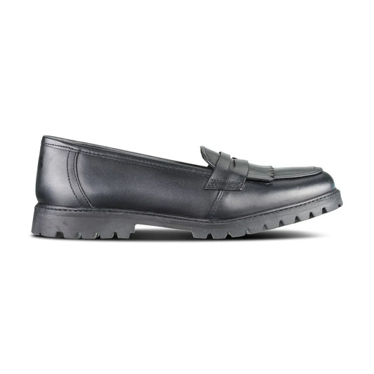 Willow Black Girls Leather Loafer - Coming Soon