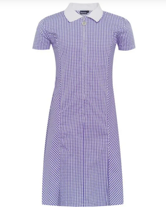 Purple and White Gingham Summer Dress