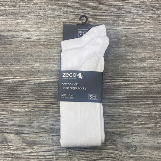 White Cotton Rich Knee High Socks