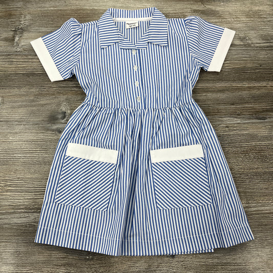 Royal & White Striped Summer Dress