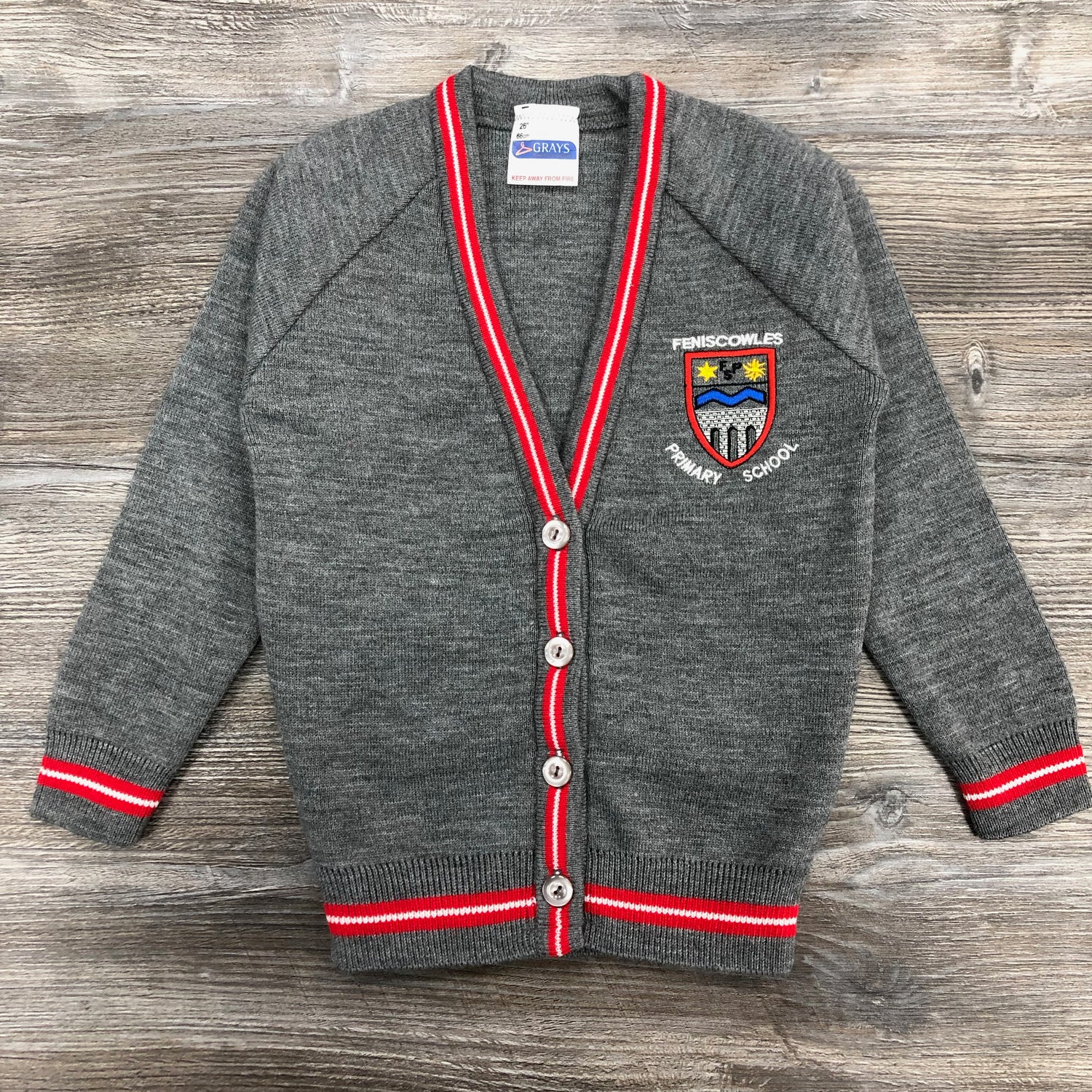 Feniscowles Primary School Grey Cardigan with Logo