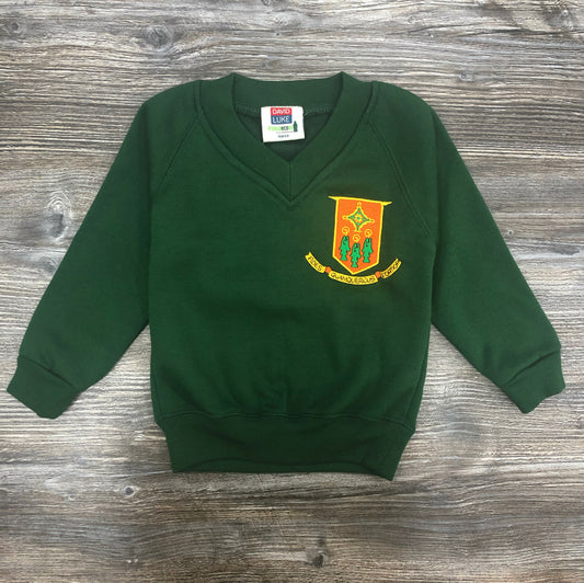 Oakhill Nursery Bottle Green V-neck Sweatshirt