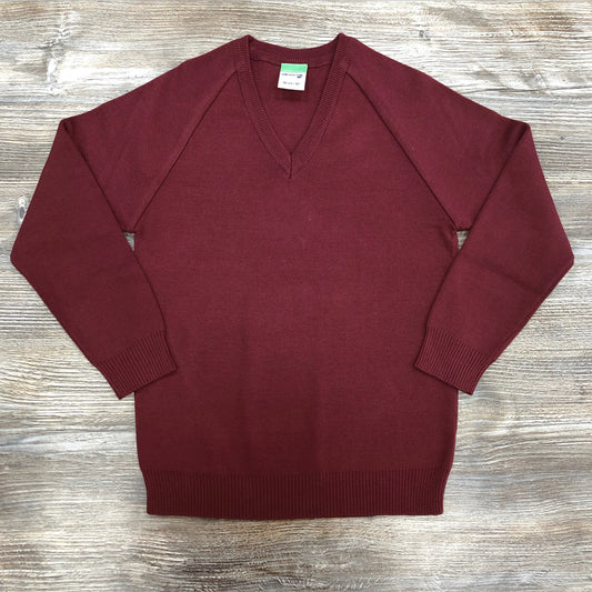 Maroon V-neck School Jumper