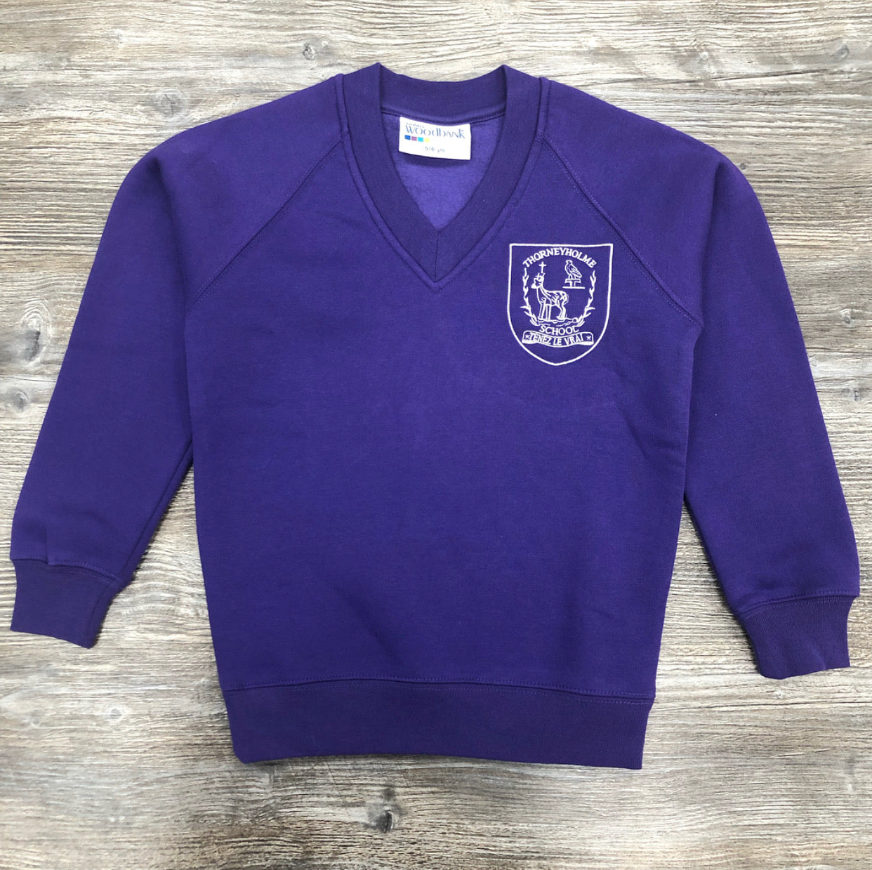 Thorneyholme Purple V-Neck Sweatshirt