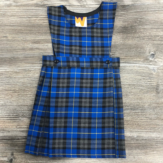 Royal Blue Tartan Primary School Pinafore