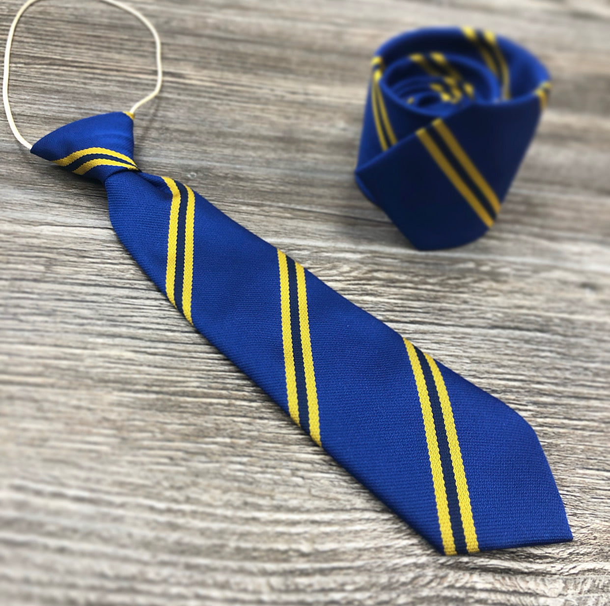 Brookside Primary School Tie. Elastic and clip on tie.