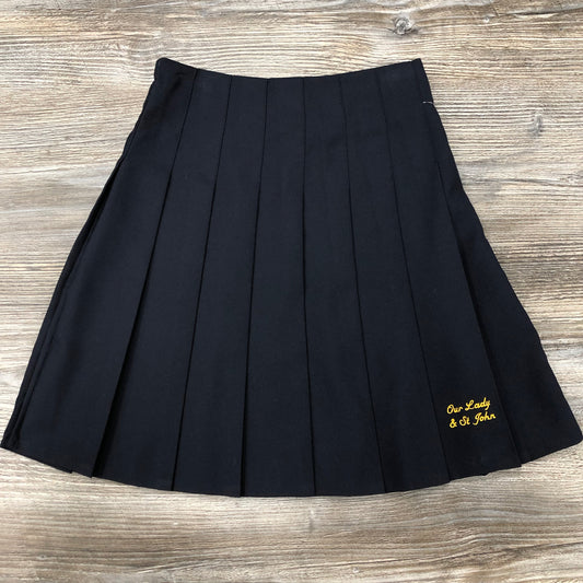 OLSJ Navy Stitch down Pleated School Skirt