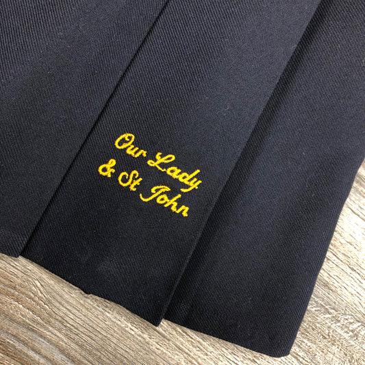 OLSJ Navy Stitch down Pleated School Skirt