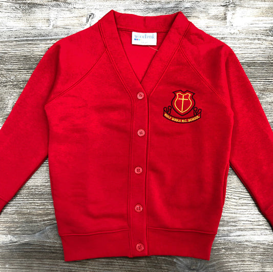Holy Souls RC Primary School Red Badged Cardigan