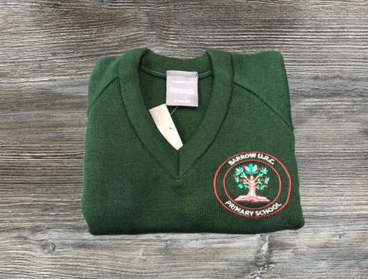 Barrow URC Primary School Bottle Green V-neck Jumper