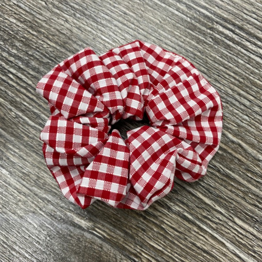 Red Check Scrunchie