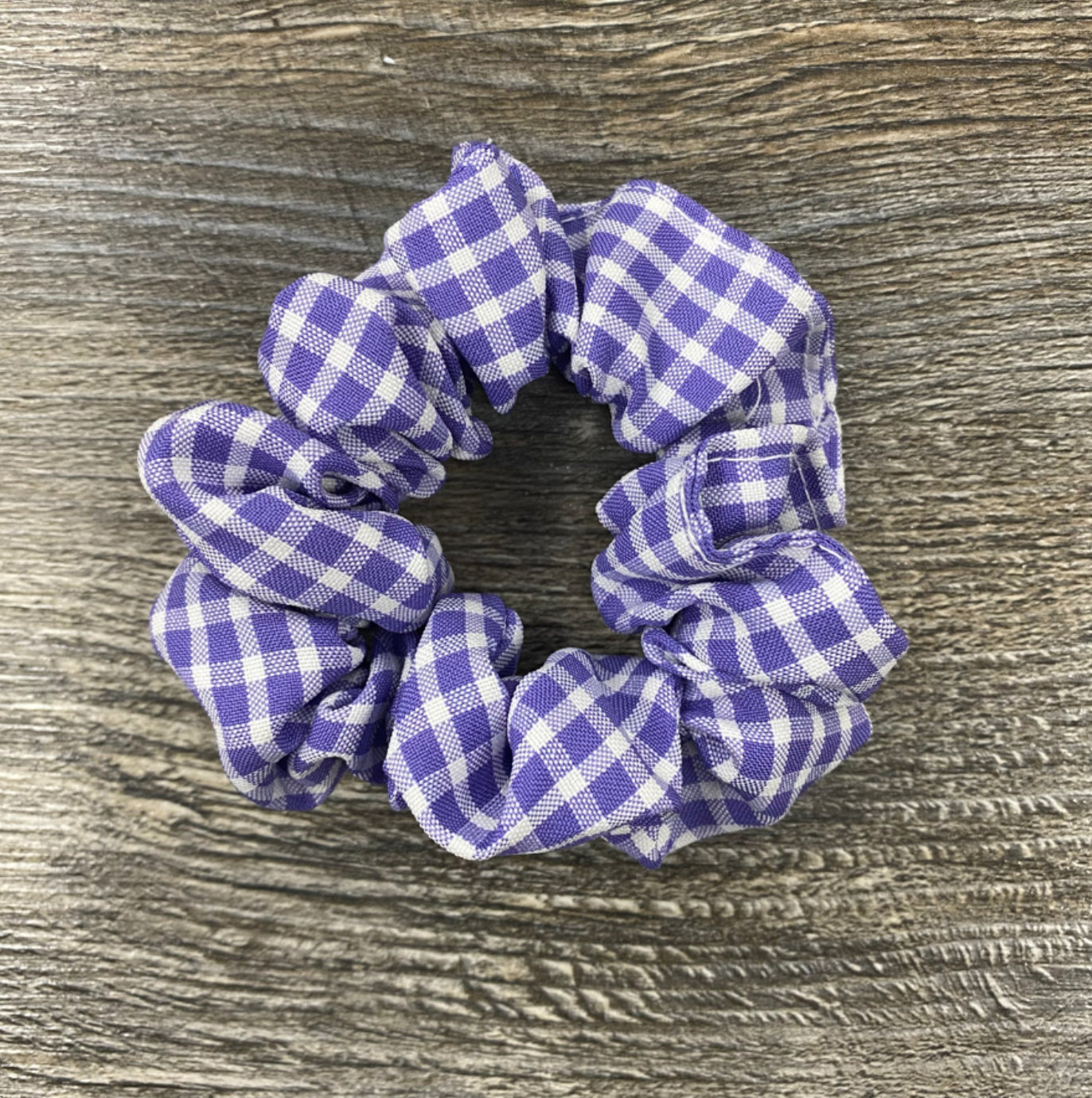 Purple Check Scrunchie