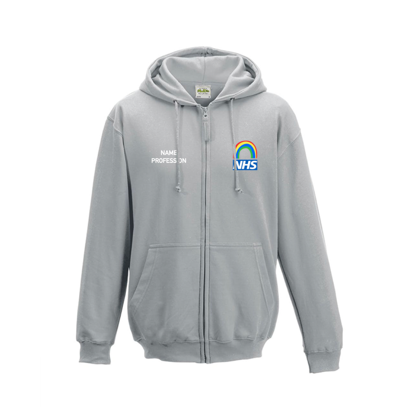 Nhs logo zipped hooded top sweatshirt